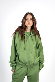 FULL ZIP HOODIE - FOREST GREEN