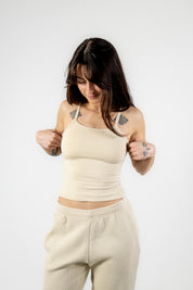 STRAP TOP - SAND BEIGE